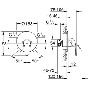 Смеситель для душа Grohe Eurostyle Cosmopolitan с механизмом (33635002)