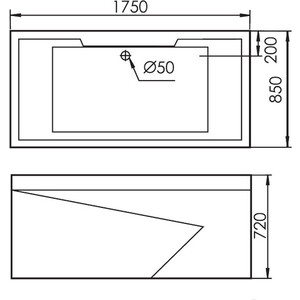 Акриловая ванна Gemy 175x85 с гидромассажем (G9065 K L)