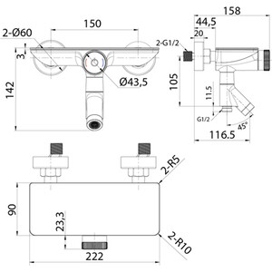 Смеситель для ванны IDDIS Shelfy Push Control хром (SHESBBTi02WA)