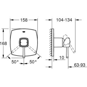 Смеситель для душа Grohe Grandera с механизмом (24067000, 35600000) в Москвe