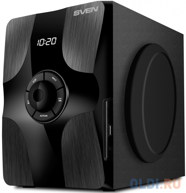 Колонки SVEN MS-315 2.1 чёрные (2x13W +  20W, Bluetooth, ПДУ, USB flash, LED-дисплей, FM-радио)