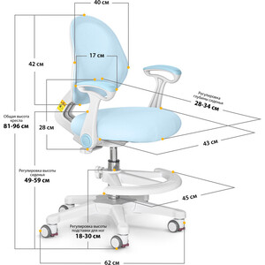 Детское кресло ErgoKids Mio Air BL обивка голубая (Y-400 BL (arm)) в Москвe