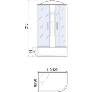 Душевая кабина River Dunay 120/80/44 ТН L