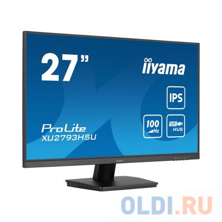 LCD IIYAMA 27'' XU2793HSU-B6 {IPS 1920х1080 100Hz 1ms 8bit(6bit+FRC) 250cd 178/178 1000:1 HDMI2.0 DisplayPort1.2 2xUSB2.0 2x2W 2x2W VESA} в Москвe