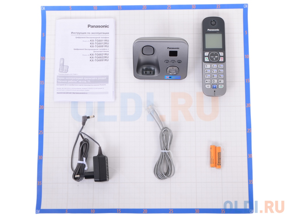 Телефон DECT Panasonic KX-TG6821RUM автоответчик АОН, Caller ID 50, Спикерфон, Эко-режим, Радионяня