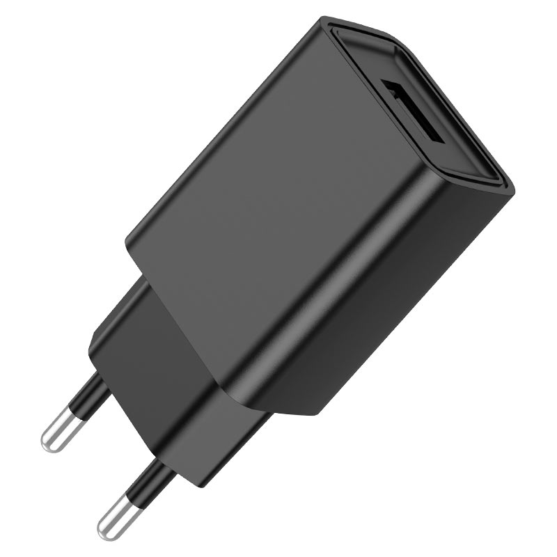 Сетевое зарядное устройство Borofone BA68A Glacier, USB, 2.1A, черный (6974443385663)