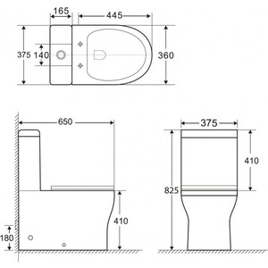 Унитаз-компакт безободковый BelBagno Ancona с сиденьем микролифт (BB1224CPR-P, BB1224T, BB865SC)