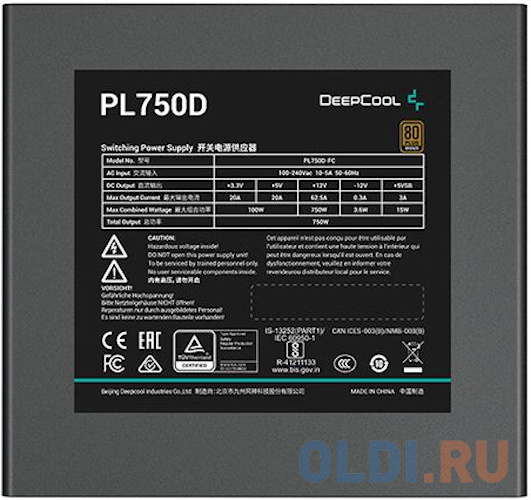 Блок питания 750W Deepcool PL750 (R-PL750D-FC0B-EU) в Москвe