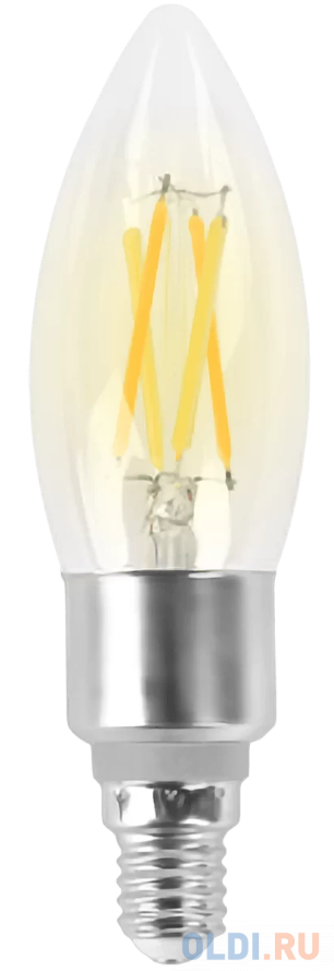 Умная LED лампа филамент GEOZON /E14/C35/5.5W/2200K-5500K/Wi-Fi/AC 220-250В, 50/60Гц/470lm/transparent GSH-SLF02 в Москвe