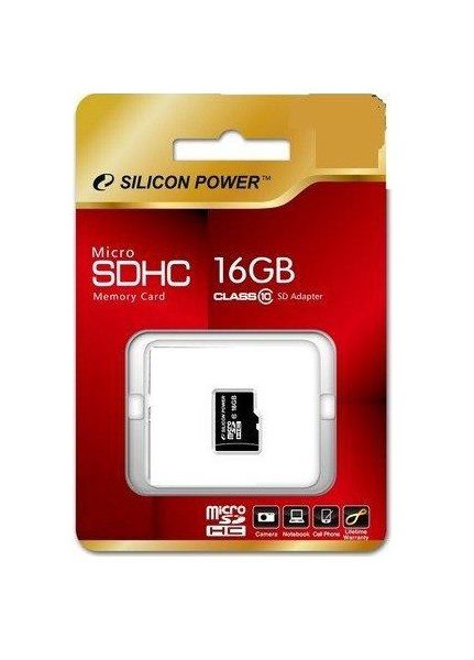 Карта памяти Silicon Power microSDHC 16Gb Class10 SP016GBSTH010V10