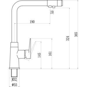 Смеситель для кухни Savol с подключением фильтра, хром (S-L1804)