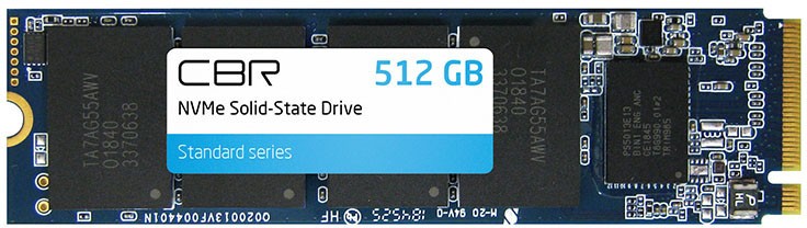 Накопитель SSD CBR M.2 Standard 512GB PCIe 3.0 x4 3D NAND TLC (SSD-512GB-M.2-ST22)