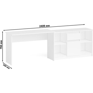 Комплект СВК Мори Стол письменный МСП1200.1 + Тумба МТВ1204.1, цвет белый в Москвe