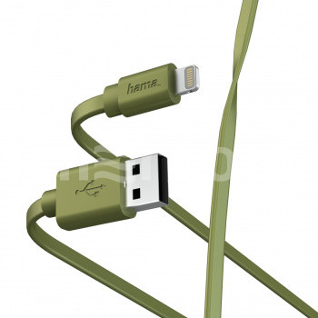 Кабель USB 2.0(Am)-Lightning 8-pin, плоский, 1м, зеленый Hama (00187234)