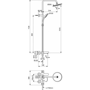 Душевая система Ideal Standard Cerafine O черный шелк (BC525XG) в Москвe