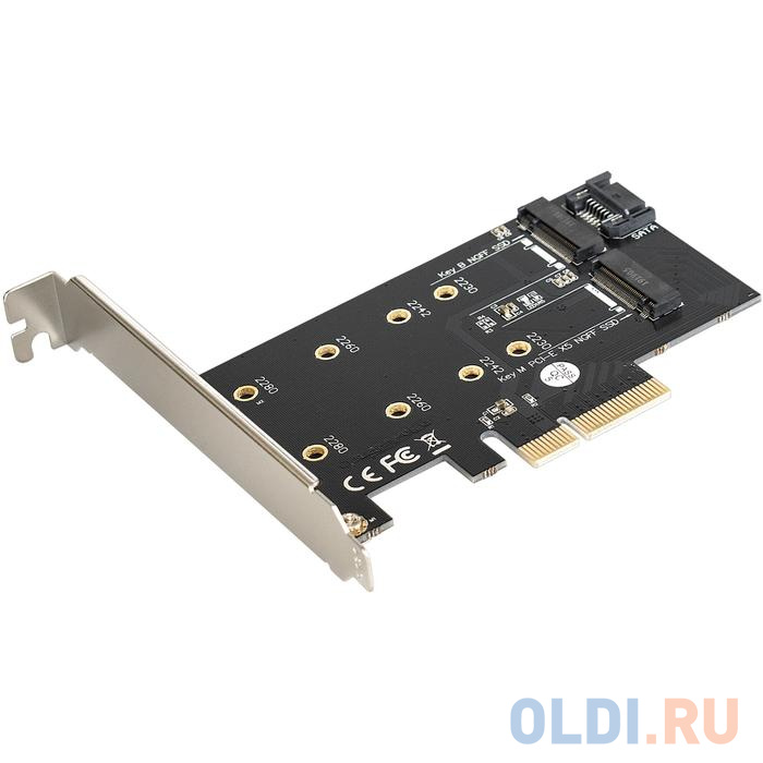 Exegate EX283713RUS Переходник EXE-509 M.2 B key + M.2 M Key -> PCI-Ex4/SATA