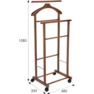Вешалка костюмная Мебелик В 22Н средне-коричневый на колесах (П0001303)