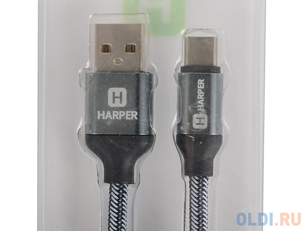 Кабель HARPER BRCH-710 SILVER USB - TYPE C, Длина кабеля: 1м