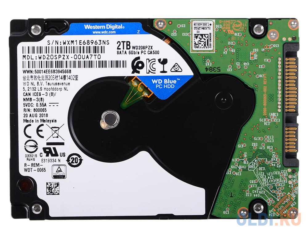 Жесткий диск WD Original SATA-III 2Tb WD20SPZX Blue (5400rpm) 128Mb 2.5" в Москвe