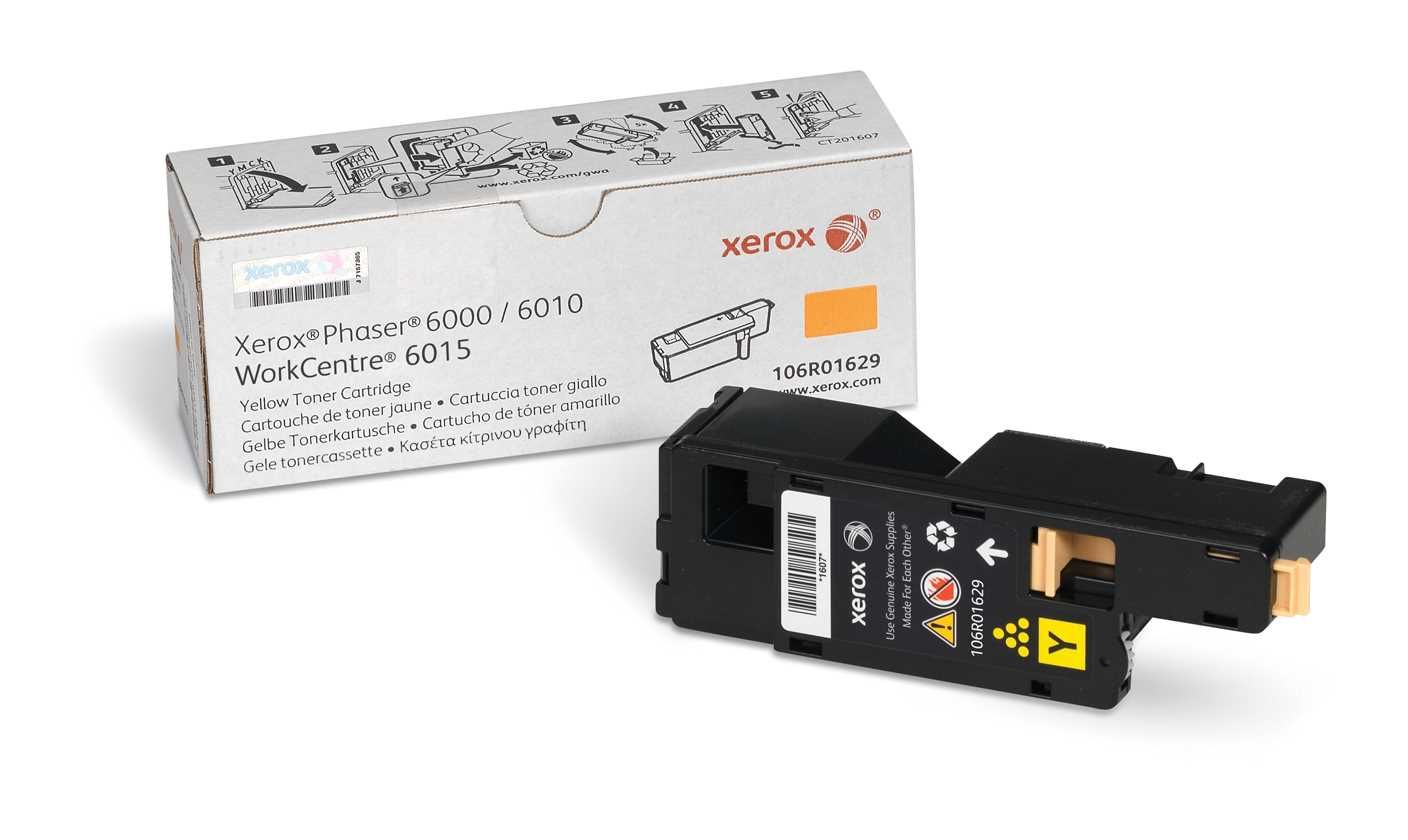 Картридж Xerox 106R01629 лазерный желтый для WorkCentre 6015, 1000 стр (эквивалент артикулу 106R01633), нужен чип