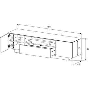 Тумба под телевизор Sonorous LB 1830 GWHT