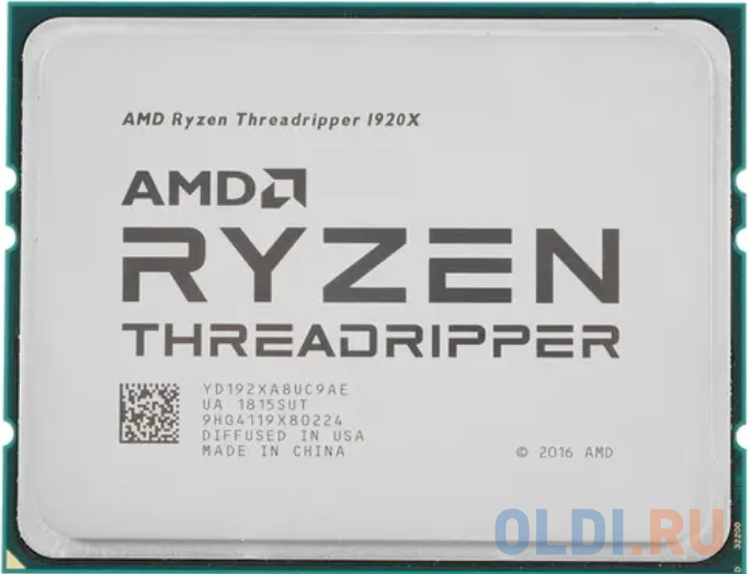 Процессор CPU AMD Ryzen Threadripper 1920X OEM &lt;YD192XA8UC9AE&gt; (TR4, 3.5GHz up to 4.0GHz/12x512Kb+32Mb, 12C/24T, Summit Ridge, 14nm, 180W, unloc