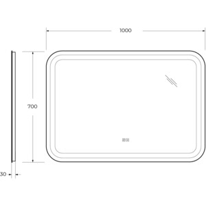 Зеркало Cezares Stylus 100х70 с подсветкой, сенсор, подогрев (CZR-SPC-STYLUS-1000-700-TCH-WARM)