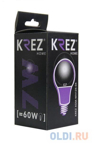 Лампа светодиодная шар KREZ E27 7W 2700K 4GM-WH125-04 в Москвe