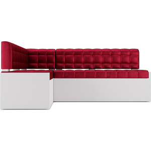 Кухонный диван Mebel Ars Ганновер левый угол (бархат красный STAR VELVET 3 DARK RED) 178х82х103 см в Москвe