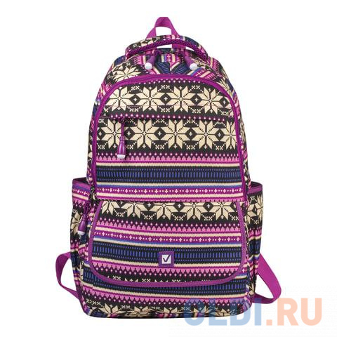 Рюкзак ручка для переноски BRAUBERG &quot;Фиолетовые узоры&quot; 27 л фиолетовый
