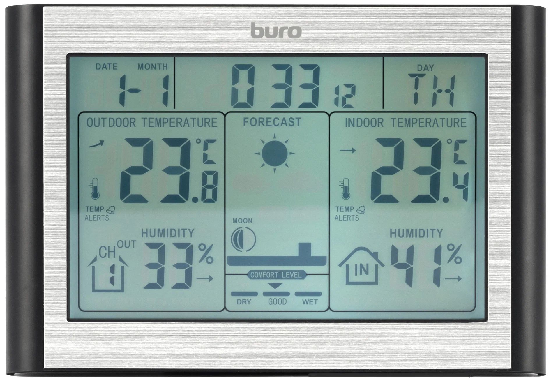 Метеостанция Buro BU-WSH114-LIGHT серебристый