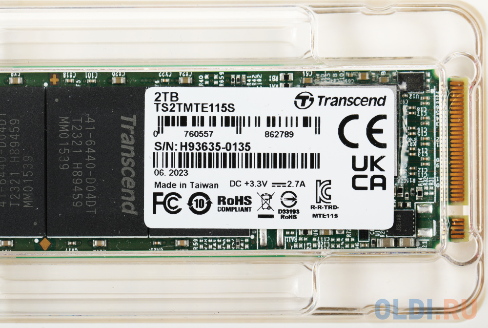 Твердотельный накопитель SSD M.2 Transcend 2.0Tb MTE115S <TS2TMTE115S> (PCI-E 3.0 x4, up to 3200/1900Mbs, 3D NAND, 800TBW, NVMe 1.3, 22х80mm)