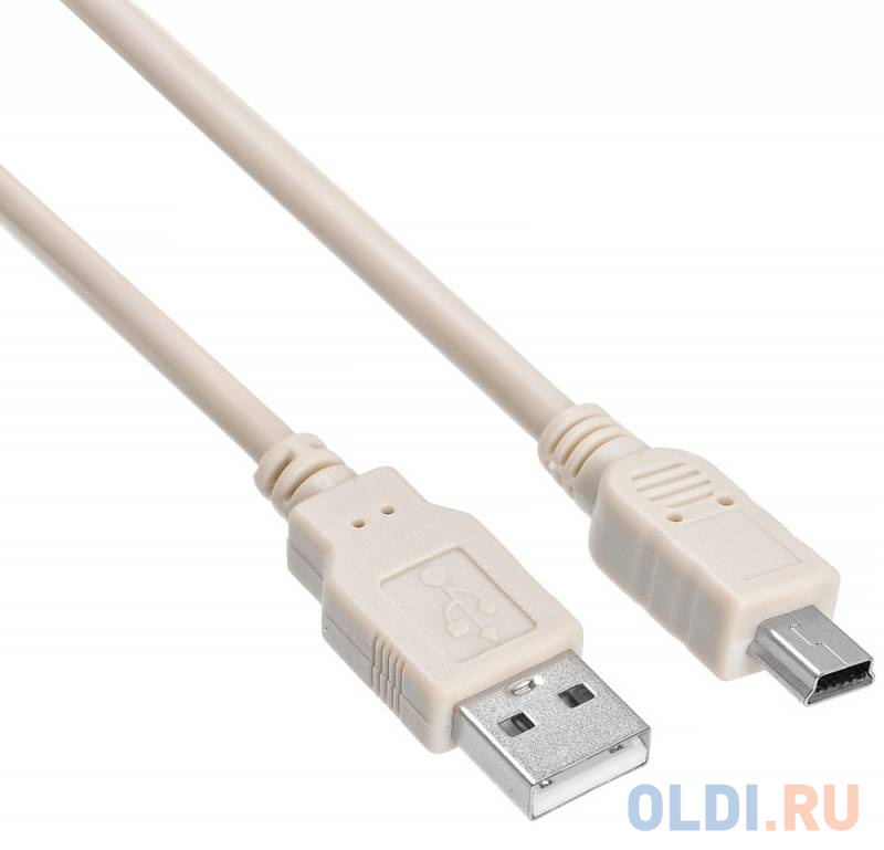 Кабель miniUSB 1м Бюрократ USB2.0-M5P-1 круглый серый