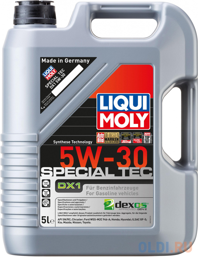 НС-синтетическое моторное масло LiquiMoly Special Tec DX1 5W30 5 л 20969