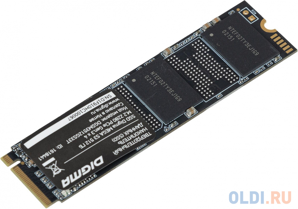 Накопитель SSD Digma PCI-E x4 512Gb DGSM3512GS33T MEGA S3 M.2 2280