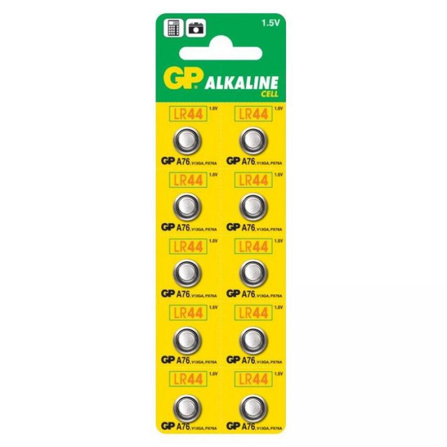 Батарейка GP Alkaline (LR44/ V357/ V13 GA/ AG13/ A76), 10шт. в Москвe