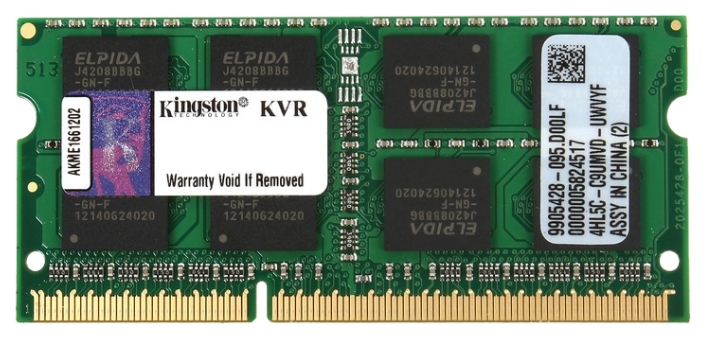 Память оперативная Kingston DDR3 8Gb 1600MHz SODIMM (KVR16S11/8) в Москвe