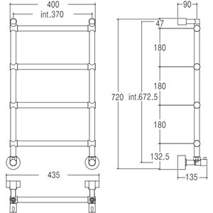 Полотенцесушитель водяной Margaroli Sole 370-442 бронза (MA0442NN0404BR)