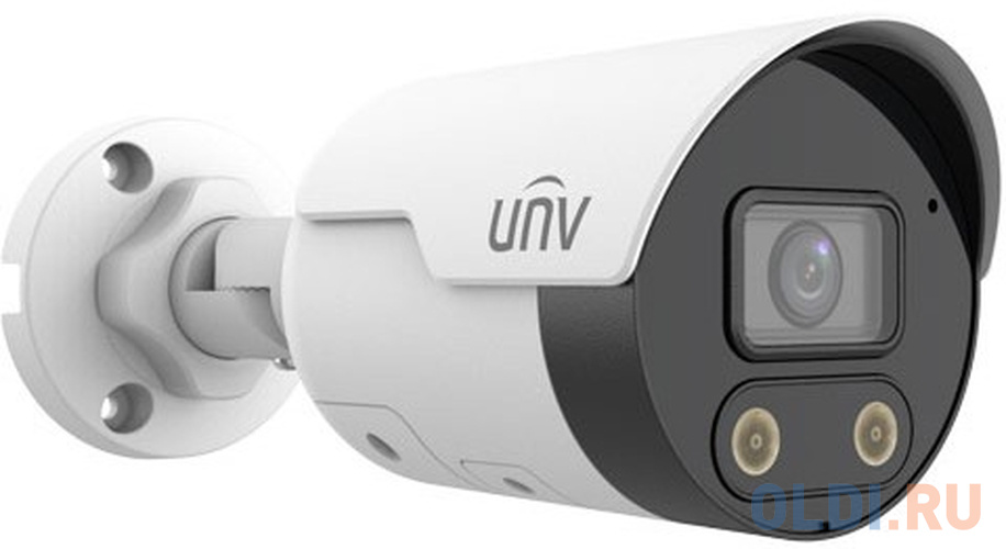 Uniview Видеокамера IP цилиндрическая, 1/2.7&quot; 4 Мп КМОП @ 30 к/с, ИК-подсветка и тревожная подсветка видимого спектра до 30м., LightHunter 0.003