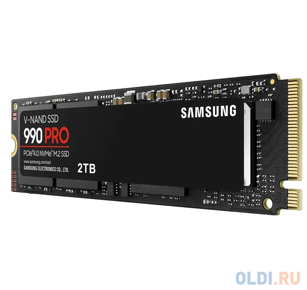 Твердотельный накопитель/ Samsung SSD 990 PRO, 2000GB, M.2(22x80mm), NVMe 2.0, PCIe 4.0 x4, V-NAND TLC, R/W 7450/6900MB/s, IOPs 1 400 000/1 550 000, D