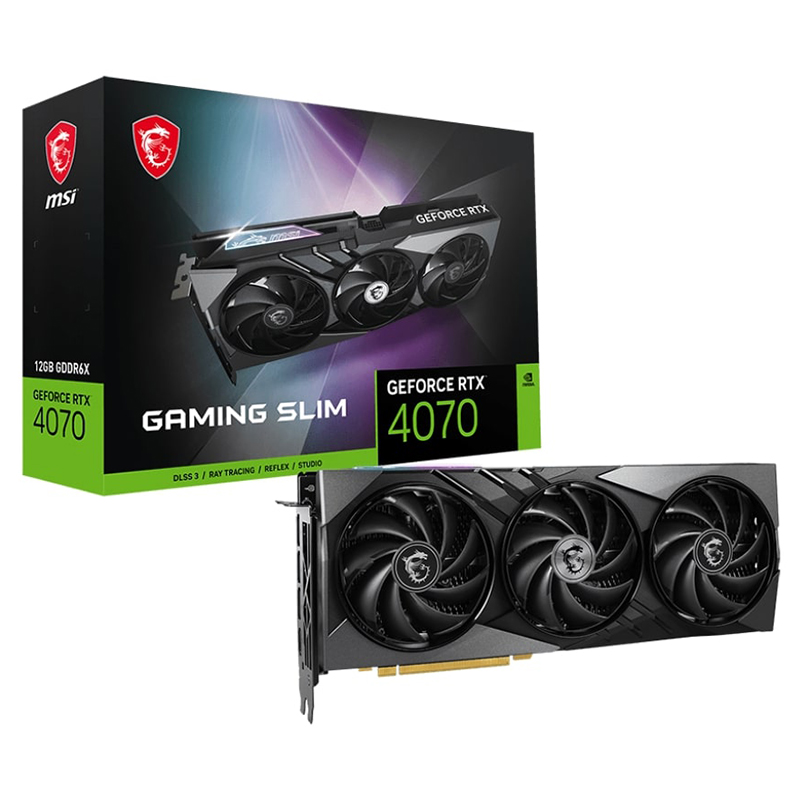 Видеокарта MSI GeForce RTX 4070 Gaming Slim 2490Mhz PCI-E 4.0 12288Mb 192 bit 3xDP HDMI HDCP RTX 4070 GAMING SLIM 12G