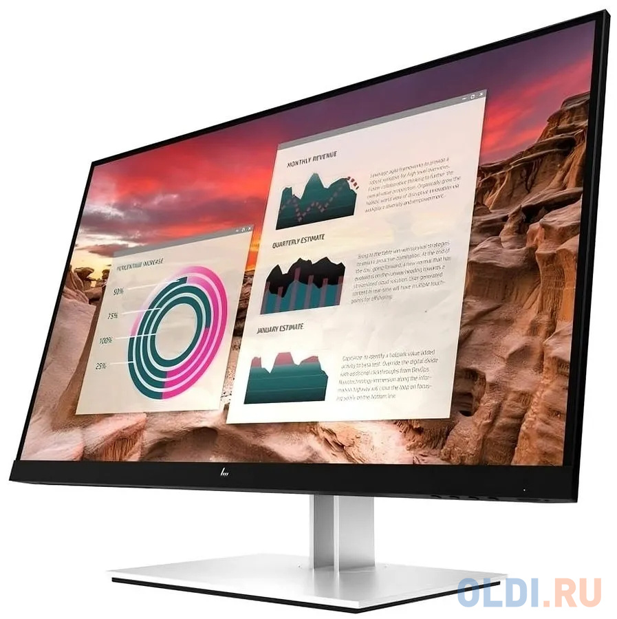 Монитор HP 27" E27u G4 черный IPS 5ms 16:9 HDMI матовая HAS Piv 250cd 178гр/178гр 2560x1440 DP 2K USB 7.6кг