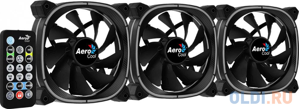 Вентилятор Aerocool Astro 12 Pro (3x120мм, 17.5dB, 1000rpm, 6 pin, подсветка+ пульт) RTL в Москвe