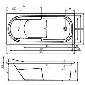 Акриловая ванна Riho Columbia 175x80 с каркасом (B003001005, 2YNVN1030)