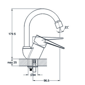 Смеситель для раковины Solone SUP (SUP1-A045)