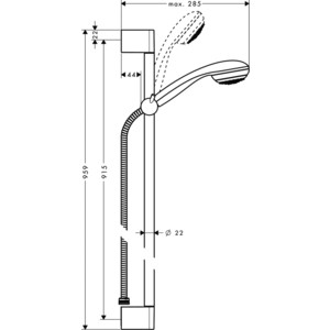 Душевой гарнитур Hansgrohe Crometta 85 Mono 90 см (27729000)