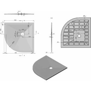 Душевой поддон Vincea VST-4SQ 90х90 с сифоном, белый матовый (VST-4SQ9090W, Vsph-D132)