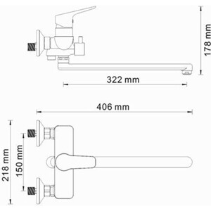 Смеситель для ванны Wasserkraft Lippe хром (4502L)