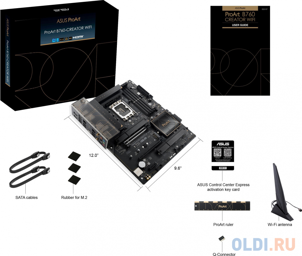 ASUS PROART B760-CREATOR WIFI, LGA1700, B760, 4*DDR5, HDMI+DP, 4xSATA3 + RAID, 3xM2, Audio, Gb LAN, USB 3.2, USB 2.0, ATX; 90MB1FY0-M0EAY0 в Москвe