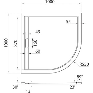 Душевой поддон Cezares Tray AS-R 100х100 с сифоном